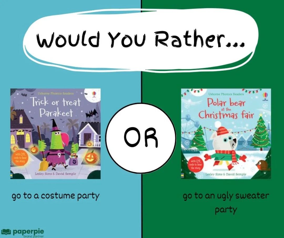 Would You Wednesday!!

Would you rather go to a costume party OR go to an ugly sweater party?

Did you go to costume party in the last week?? Do you have plans for an ugly sweater party in the near future?