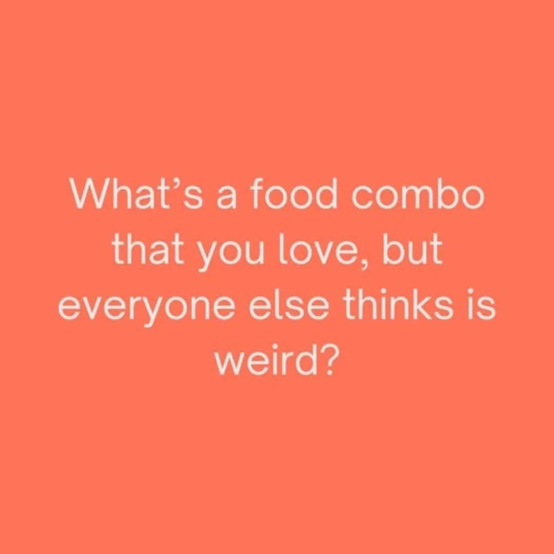 Okay, random but important question 😆🌮🍅 Ketchup with Tacos… yay or nay? Do you have a weird snack pairing?